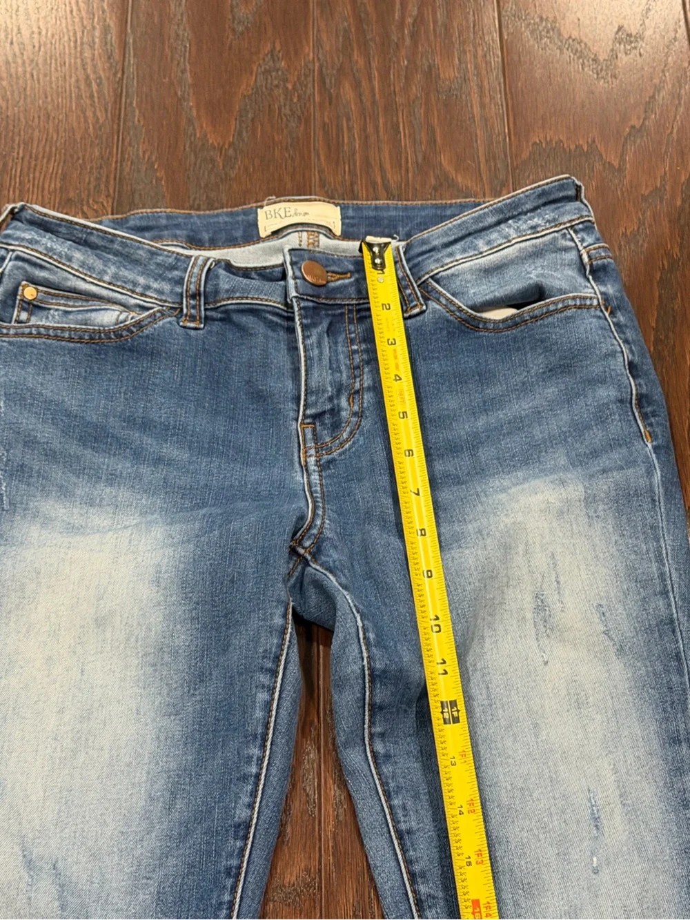 BKE Stella Low Rise Slim Straight Women’s Blue Dark Wash Stretch Jeans Size 27